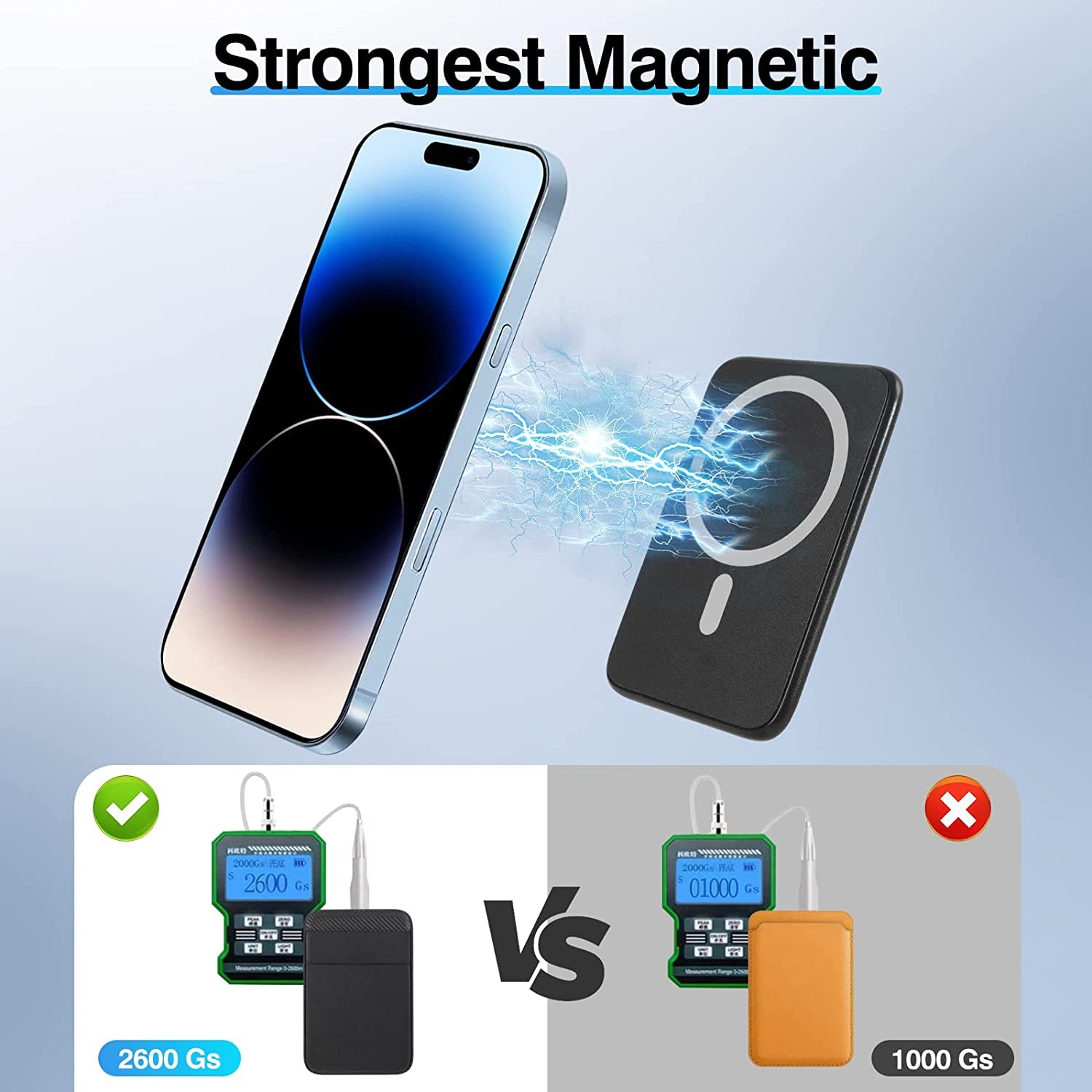 SHANSHUI Magnetic Wallet Compatible for Magsafe, Magnet Double Slots Phone Card Holder for Back of Phone Wallet Stick on Compatible for Iphone 14, Iphone 13, Iphone 12 Series & Magsafe Case  SHANSHUI   
