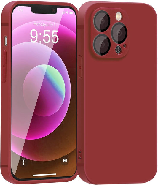 YZR Silicone Case for Iphone 12 Pro Max Case 6.7 Inch, Individual Protection for Each Lens, Liquid Silicone Phone Case with Microfiber Lining (Hawthorn Red)  YZR   