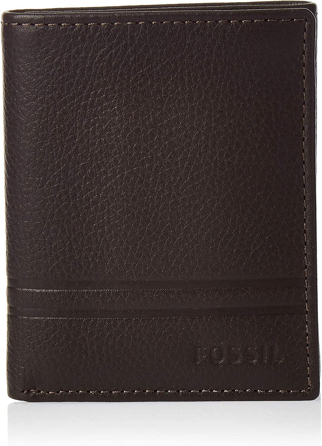 Fossil Men'S Leather Trifold Wallet  Fossil Men's Accessories Wilder Dark Brown  