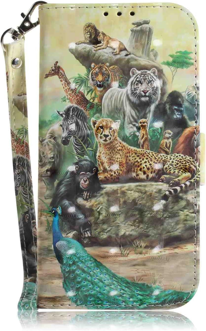 Mojiery Phone Cover Wallet Folio Case for LG V40 THINQ, Premium PU Leather Slim Fit Cover, 2 Card Slots, Fitting Cover, Cute Cat  MojieRy Zoo Lg K51S 