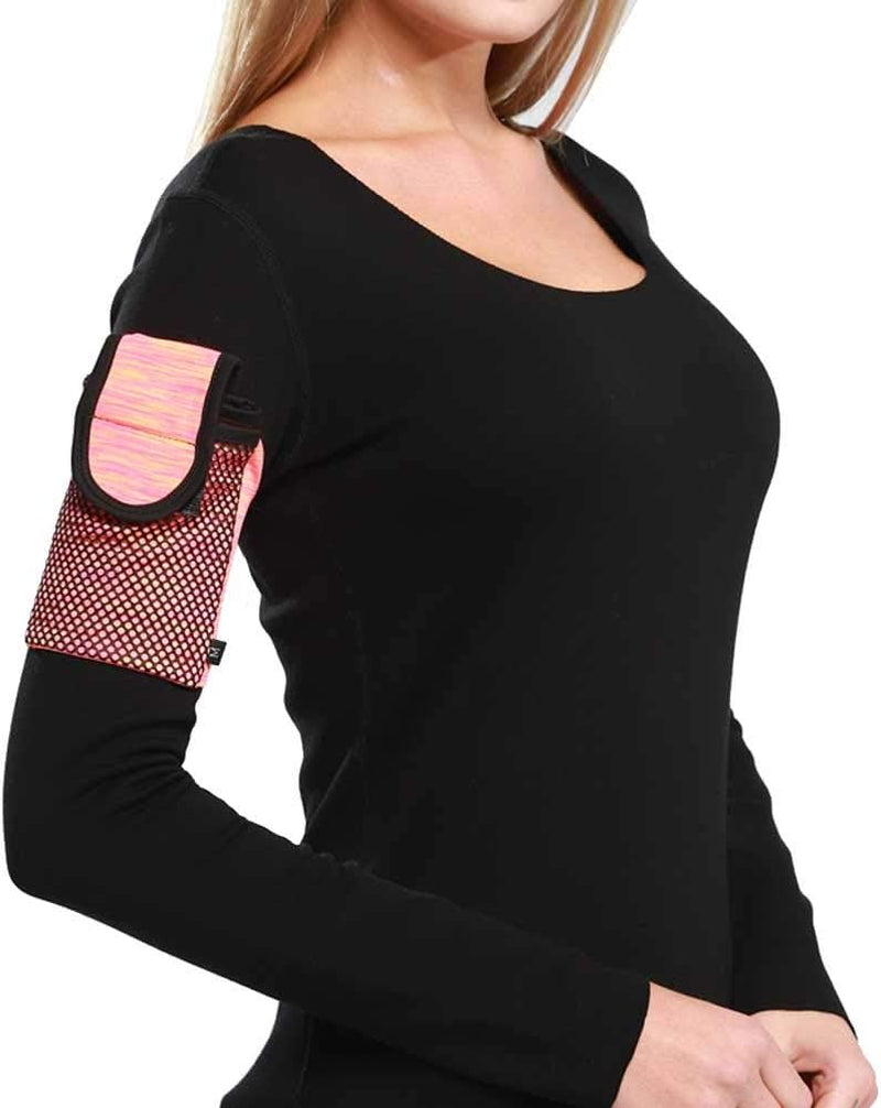 Ailzos Phone Armband Gym Phone Holder with Mesh Pocket, Running Armband Sleeve Pouch for Iphone X/Xr/Xs/8 7 Plus/6/6S, Universal Arm Band Cell Phone Arm Holder for Galaxy S10 S9 S8 S7 S6 Edge, Pink, M  Ailzos   