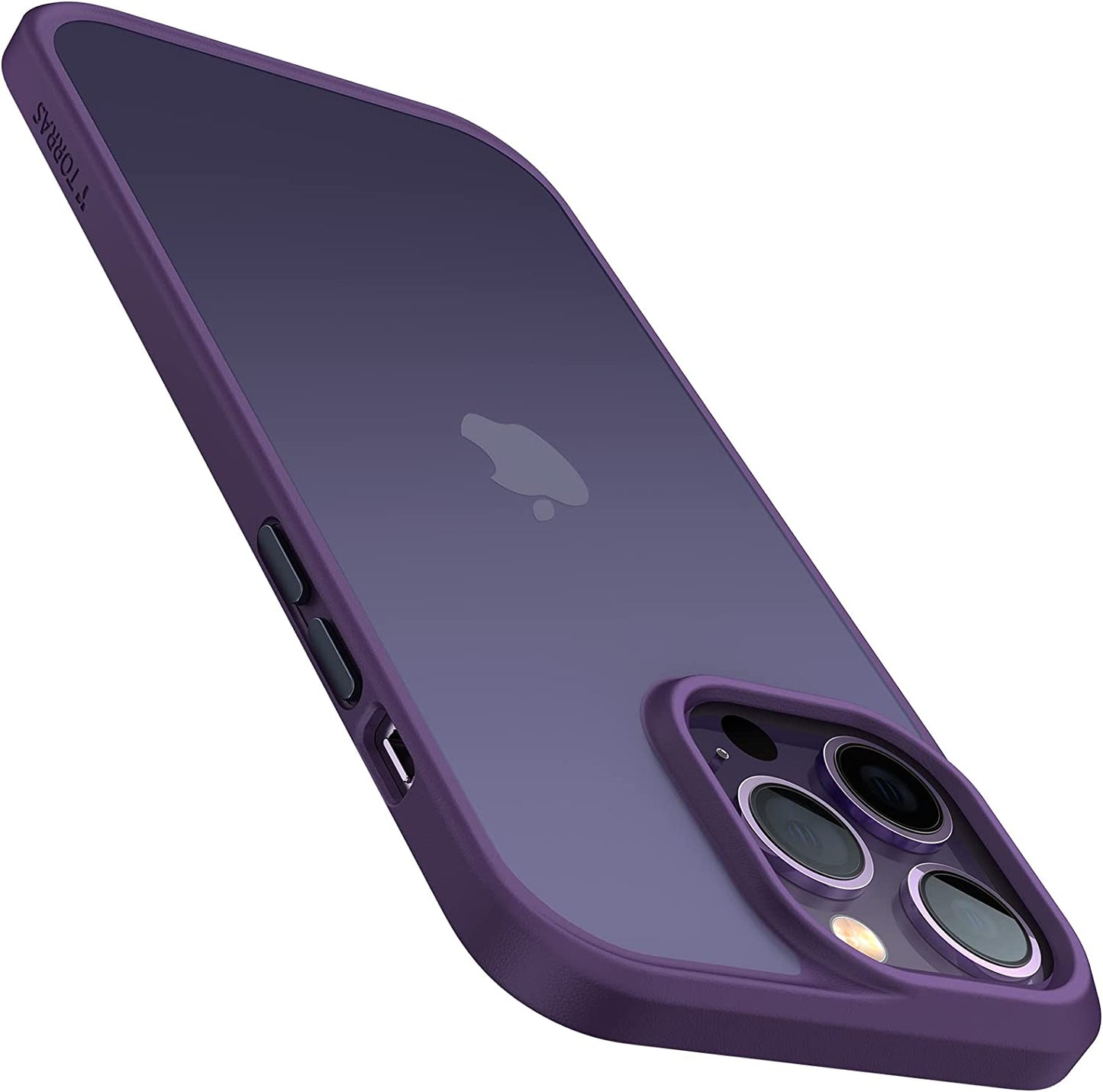 TORRAS Shockproof Iphone 14 Pro Case, Military-Grade Drop Tested, Matte Hard Back & Silicone, Anti-Fingerprint & Anti-Scratch, Brown  TORRAS Purple  