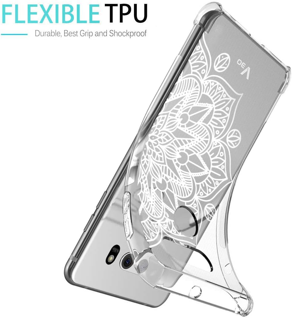 Gufuwo Flowers Clear Slim Designed for LG V30 Case, Shock-Absorption Floral Flexible Soft TPU Protective Case Cover for LG V30,For LG V30S,For LG V30 Plus,For LG V35,For LG V35 Thinq (Mandala)  Gufuwo   