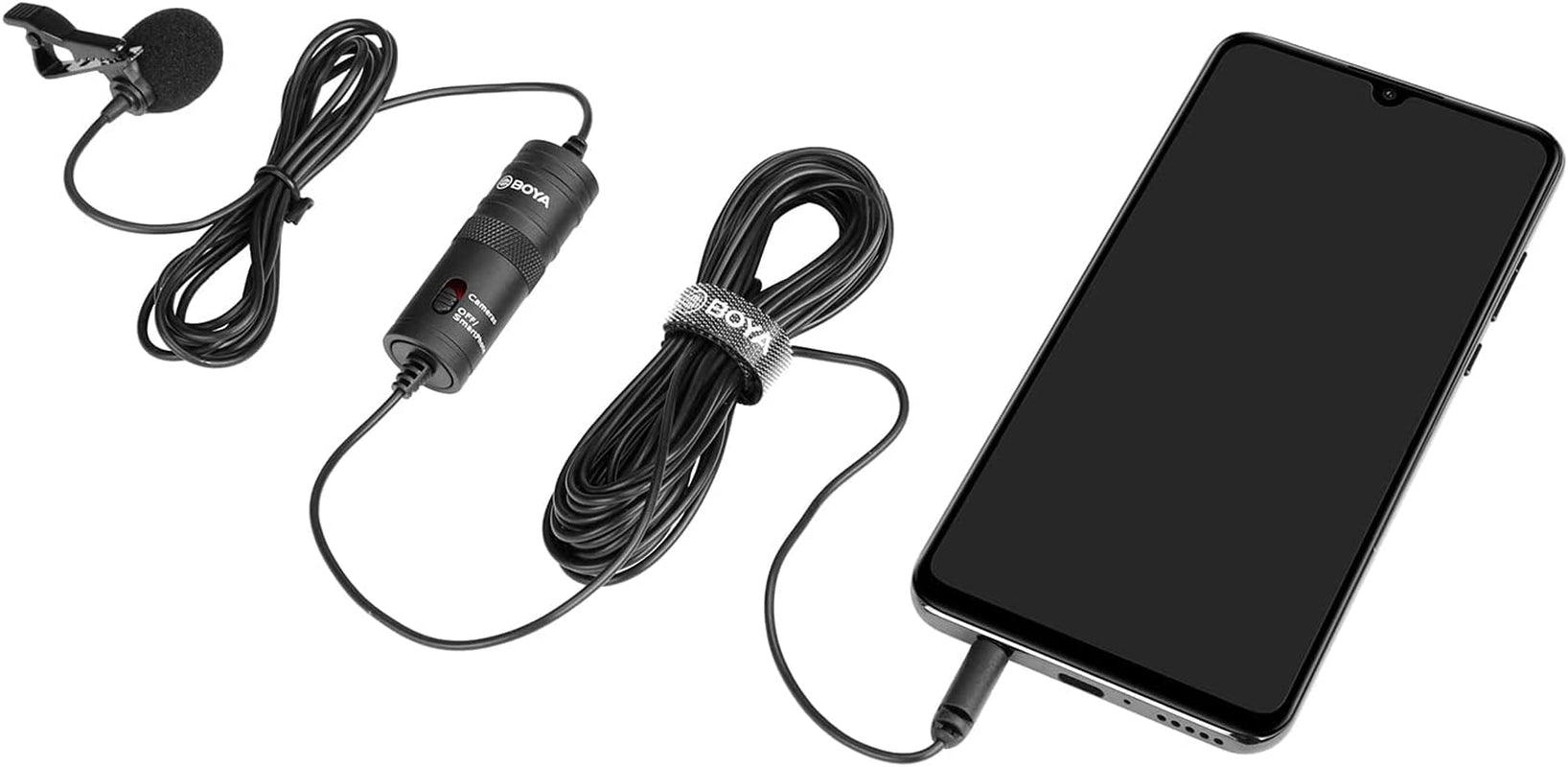 BOYA BY-M1 3.5Mm Electret Condenser Microphone with 1/4" Adapter for Smartphones Iphone DSLR Cameras PC  BOYA   