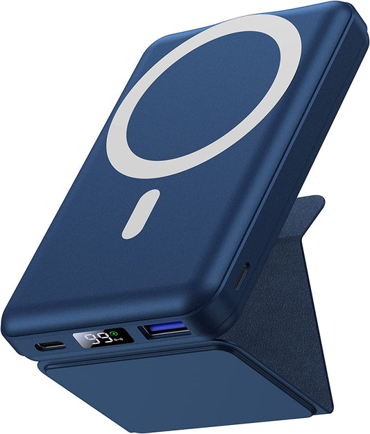 Yiisonger Magnetic Wireless Portable Charger, Foldable 10000Mah Battery Pack with USB-C Cable LED Display, Magnetic Power Bank 22.5W PD Fast Charging for Iphone 14/13/12/Pro/Mini/Pro Max（Dark Blue  Shenzhen Zhilianxintong Electronics Co., Ltd   