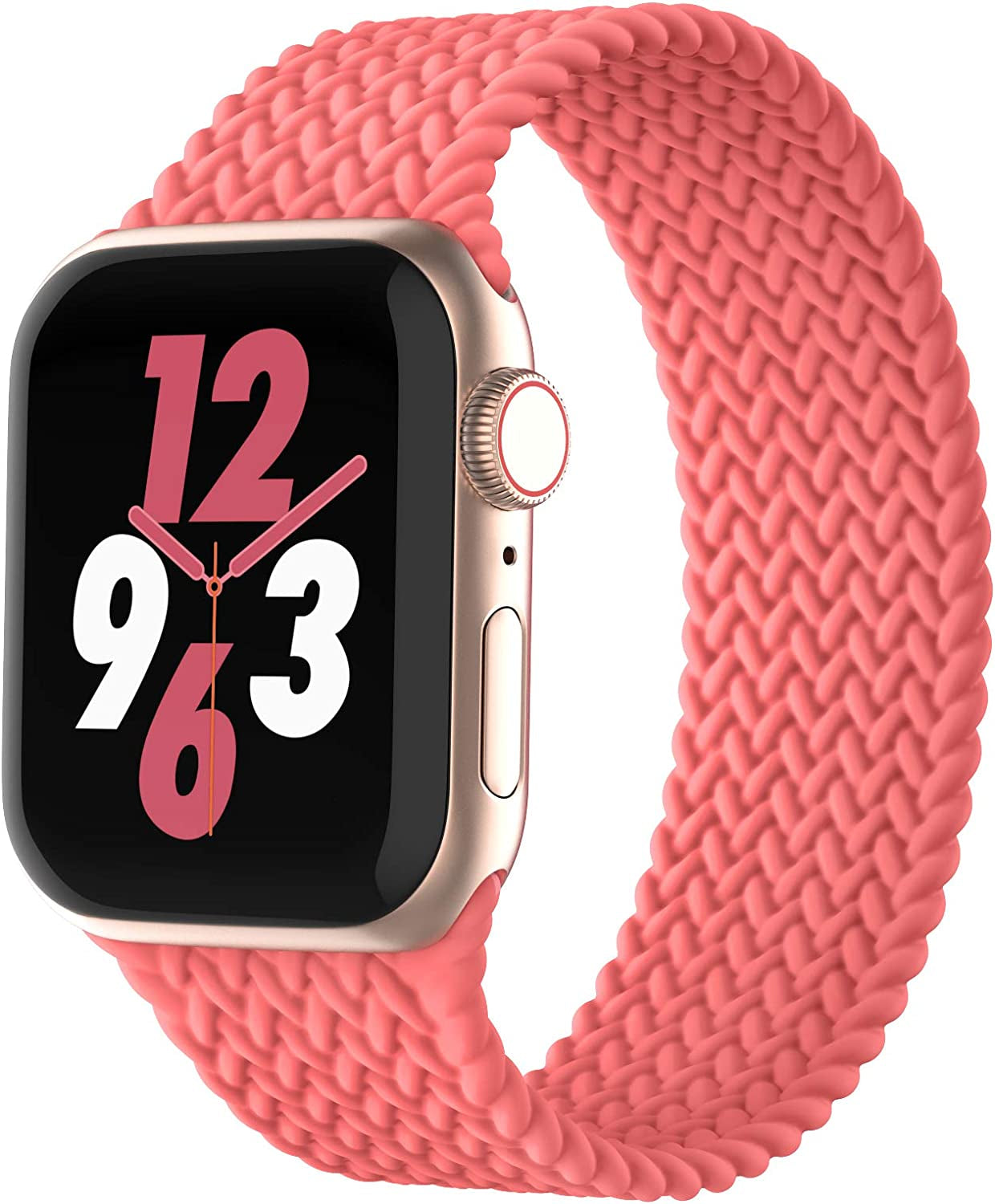 Silicone Solo Loop Bands Compatible with Apple Watch Band 38Mm 40Mm 41Mm 42Mm 44Mm 45Mm 49Mm, Stretchy Silicone Elastic Sport Strap Compatible for Iwatch Series 8/7/6/5/4/3/2/1/SE Ultra  WASPO Pink Punch 38/40/41MM XS: 5.3"-5.5"(135mm-142mm) 