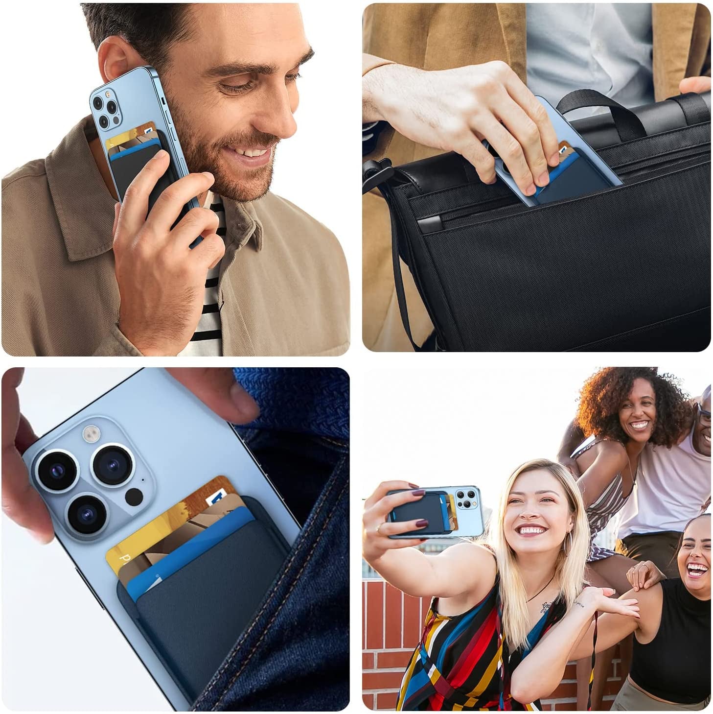 Magnetic Wallet Card Holder Compatible with Apple Magsafe Wallet for Iphone 14 Pro Max/14 Pro/14/14 Plus, Mag Safe Wallet for Iphone 13 Pro Max/13 Pro/13/13 Mini/Iphone 12 Series, Midnightblack  iLodn   