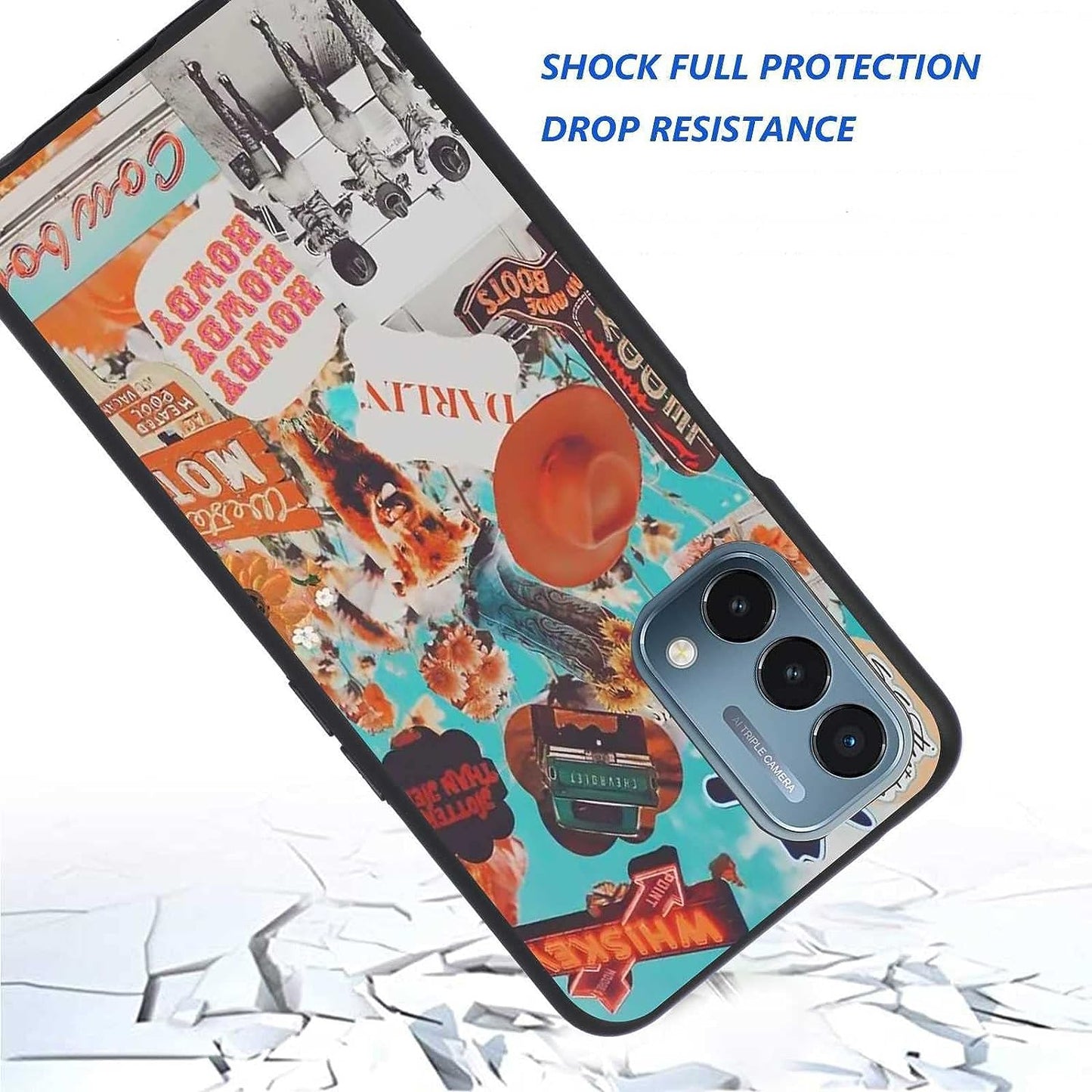 KSHSAA Designed for Oneplus Nord N200 5G Western Case, Cowboy Cowgirl Howdy Western Ranch Boho Retro for Oneplus Case Women Girls, Soft Silicone Shockproof Fashion Case for Oneplus  KSHSAA   