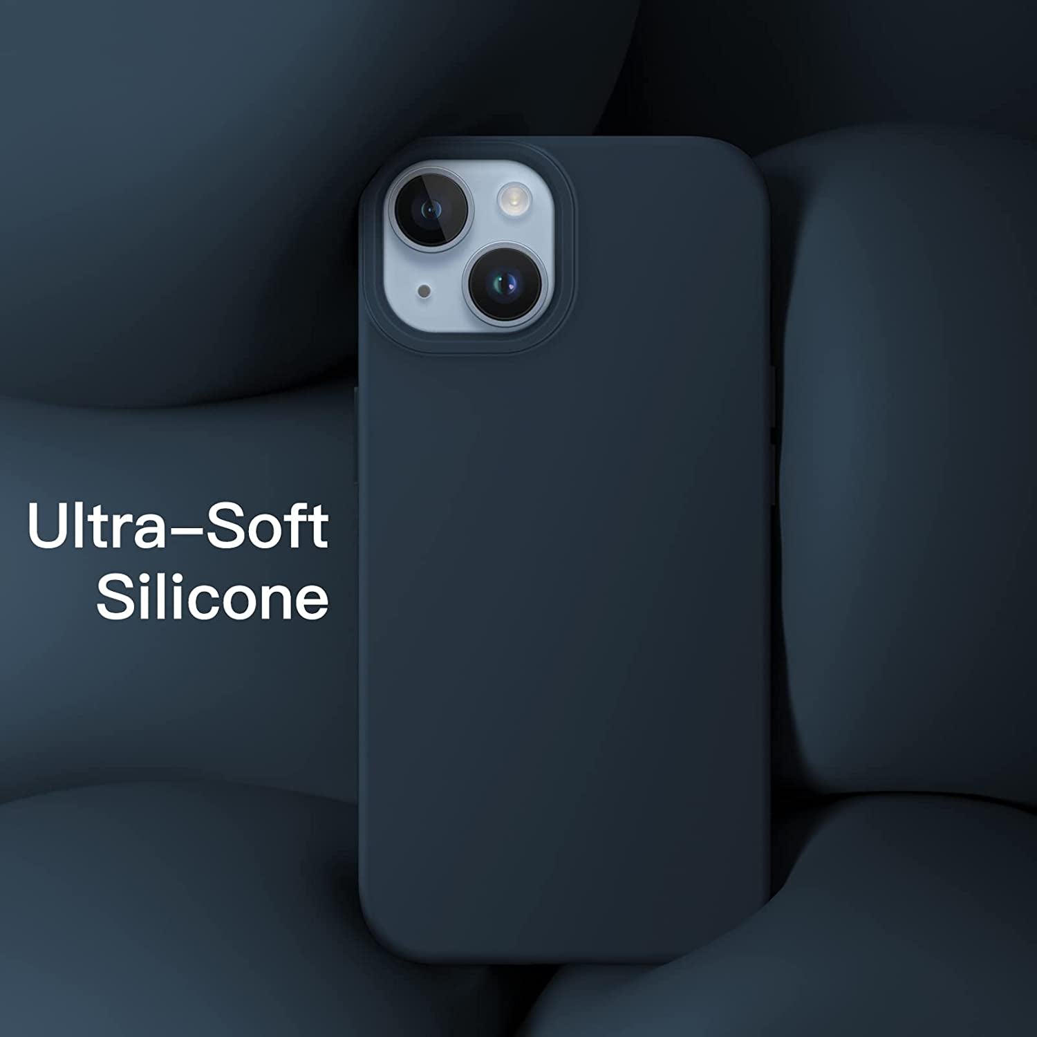 Jetech Silicone Case for Iphone 14 6.1-Inch, Silky-Soft Touch Full-Body Protective Phone Case, Shockproof Cover with Microfiber Lining (Navy)  JETech   