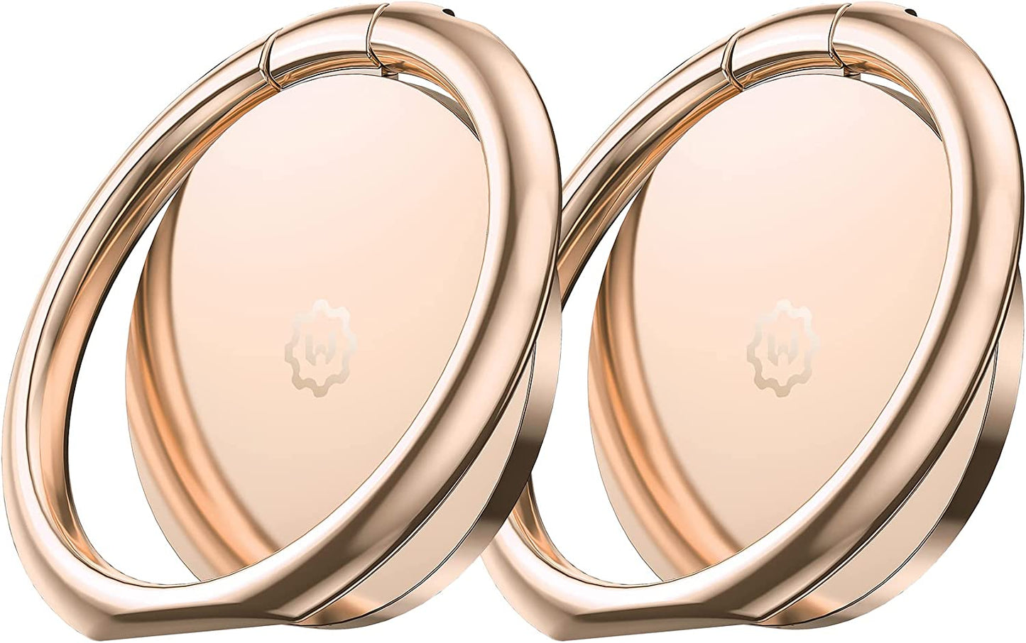 Wixgear (2 Pack) Phone Ring Holder, Universal Magnetic Cell Phone Finger Holder with Kickstand Phone Holder for Hand, Phone Ring Grip Works with Magnetic Car Mounts Compatible with All Phones (Black)  WixGear Gold  