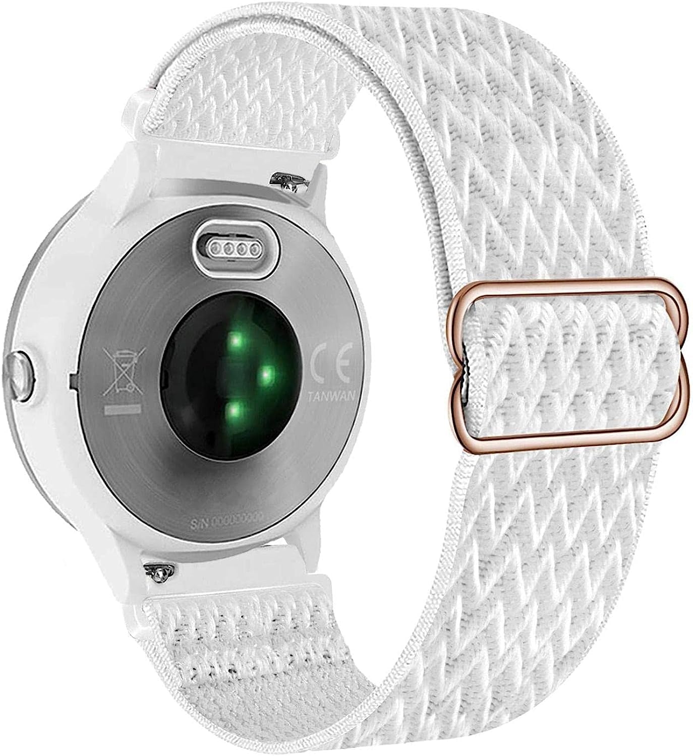 Abanen Stretch Loop Watch Bands for Garmin Venu 2 Plus/Venu Sq/Vivoactive 3 /Vivomove Sport, 20Mm Quick Release Elastic Soft Nylon Breathable Wristband Strap for Venu Sq 2, Forerunner 158  Abanen White  