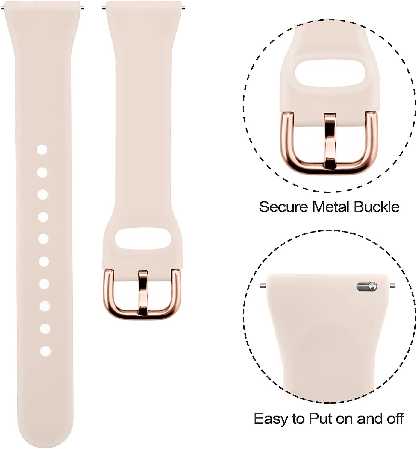 3 Pack Slim Bands for Samsung Galaxy Watch 3 Bands 41Mm Women Men, 20Mm Soft Silicone Replacement Wristband Sport Strap for Galaxy Watch 3 Bands 41Mm  Meliya   