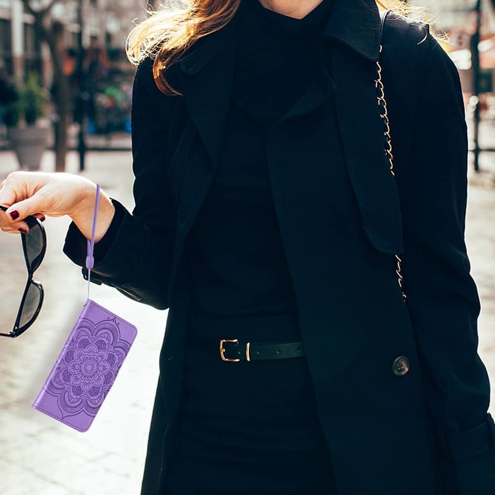 Asuwish Compatible with LG G6 Wallet Case and Tempered Glass Screen Protector Leather Flip Card Holder Stand Cell Phone Cover for LGG6 Thinq LG6 Thin Q G 6 plus G6+ 6G VS988 H872 Women Men Purple  Asuwish   