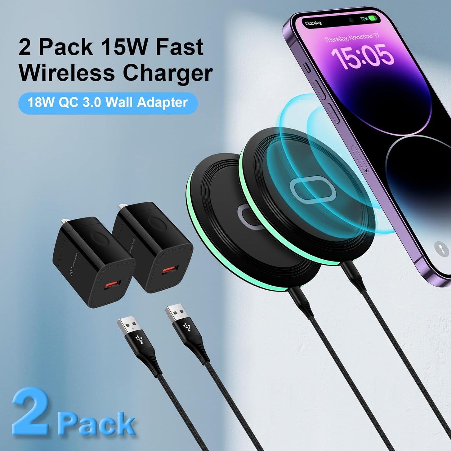 15W Wireless Charger Pixel Fast Charging Station for Google 8 Pro 7 Pro 7A 6 Pro 5 4Xl,Wireless Charger Pad with QC Adapter for Iphone 15 14 Pro Max 13 12 11,Samsung Galaxy S23 FE S22 S21 S20 Note 20  Shenzhen Chuang Wei Da Technology Co. , LTD Shenzhen Putuo Techonology Co., Ltd   