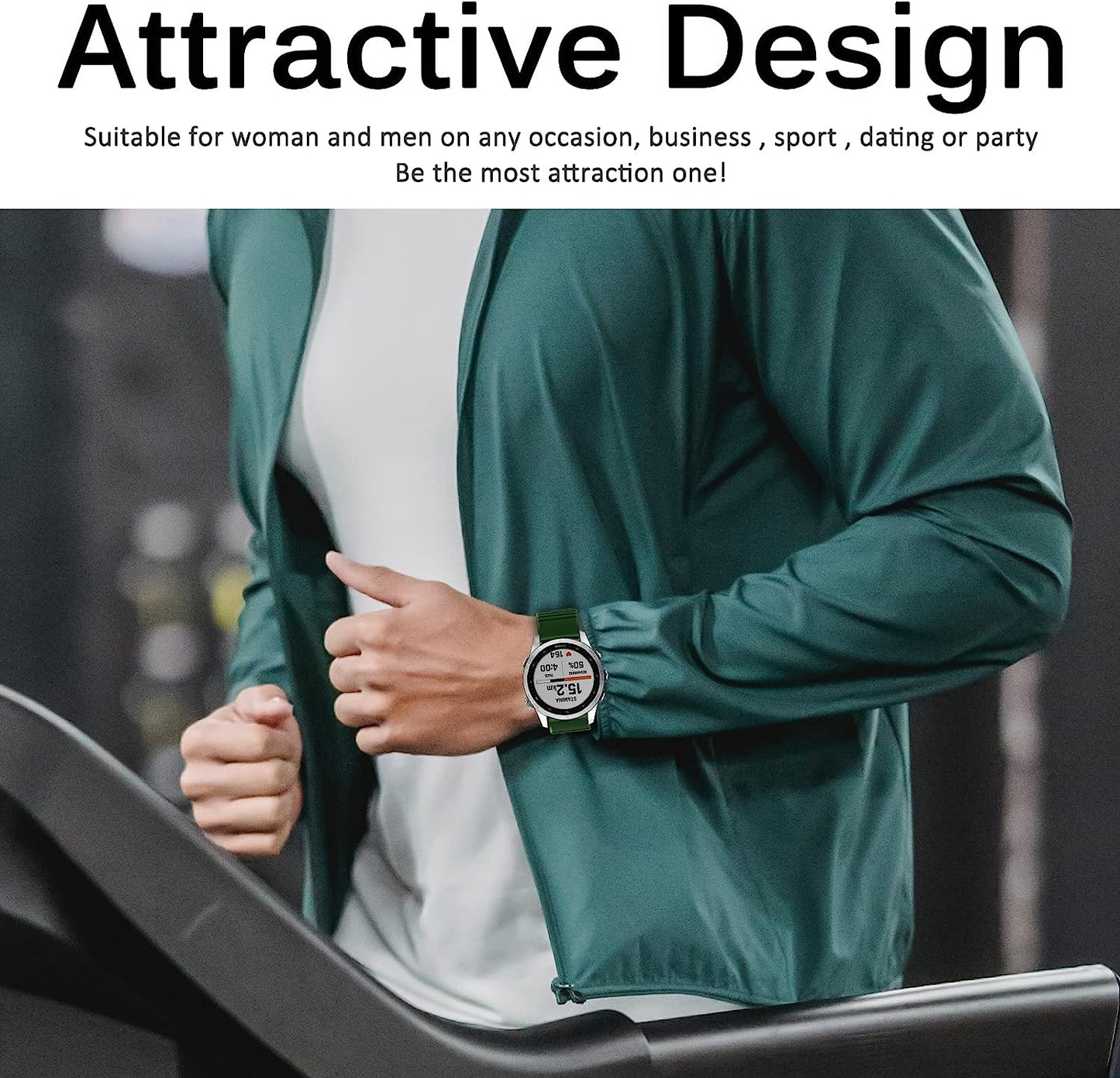 Miimall Compatible for Garmin Fenix 7 Watch Band 22Mm Sport Soft Silicone Flexible Watch Strap Quick Fit Silicone Band Strap for Garmin Fenix 7/7 Sapphire Solar/Fenix 6/6 Pro//Fenix 5 22Mm(Green)  Miimall   