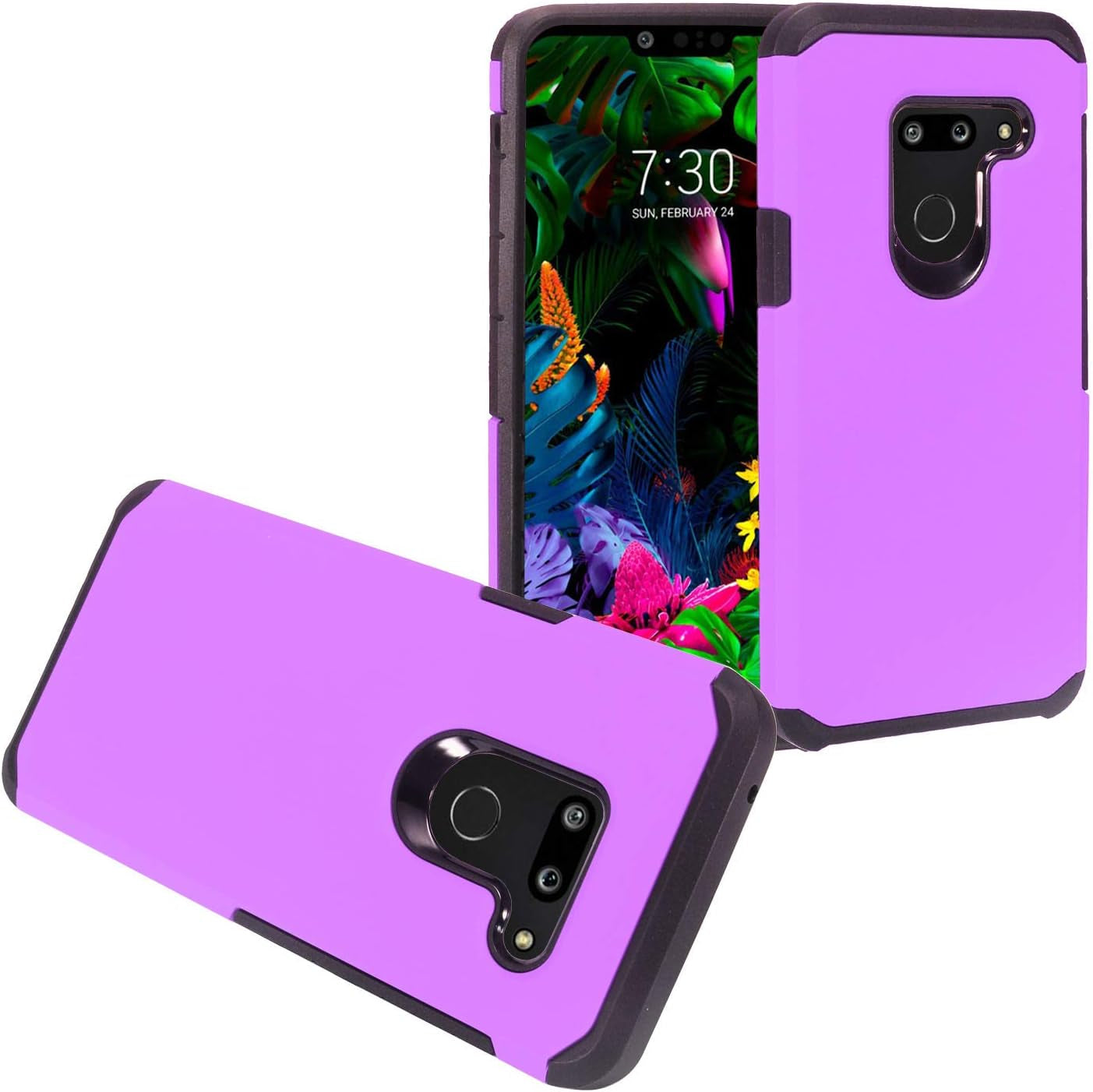 Eaglecell - Compatible with LG G8 Thinq - Brushed Style Hybrid Phone Case - CS3 Gold  Eaglecell Ah2 Black/Purple  