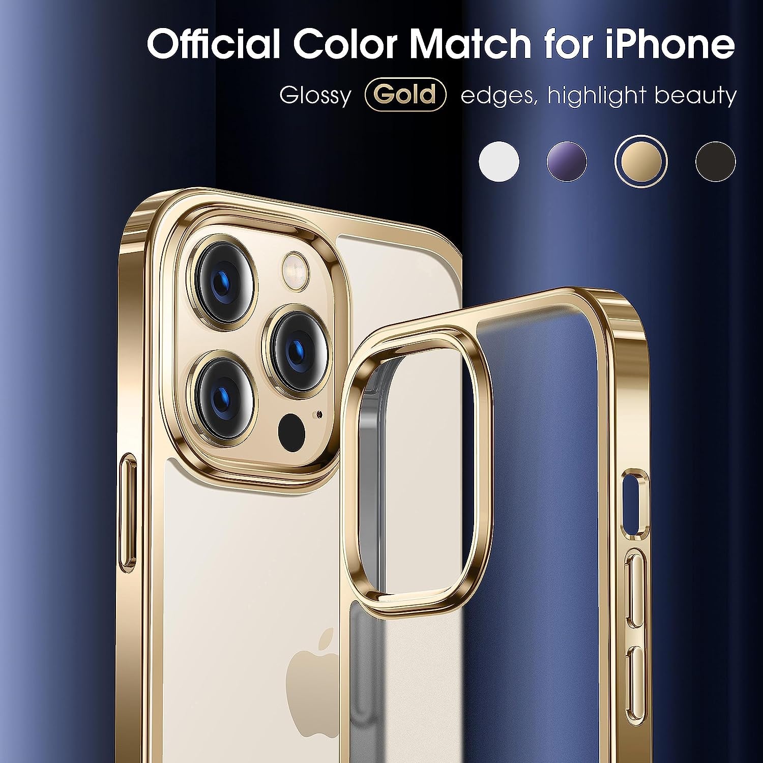 Alphex Official Color Match for Iphone 14 Pro Case, Anti-Fingerprints, 10FT Military Grade Protective, Soft Glossy Bumper Matte Slim Women Men Phone Cover 6.1 Inch, Gold  Alphex   