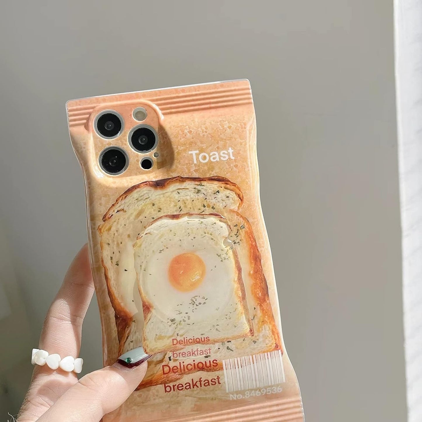 YWYUHE Cute Food Phone Case for Iphone 13, Funny Breakfast Bread Case, 3D Candy Bag Kraft Paper Toast Phone Cover with Toast Hold Stand for Women Girls  yuhe   
