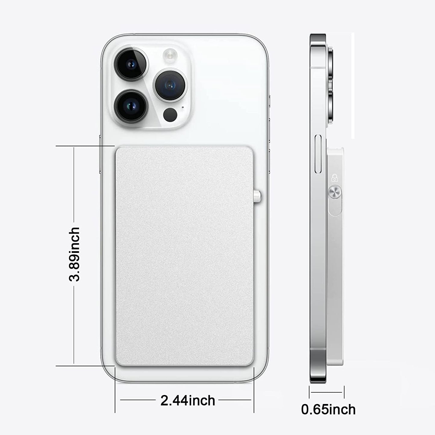 Magnetic Card Wallet Holder for Magsafe，Slim Metal Wallet Card Holder，Eject Credit Card with One Click Prevent Theft Locking Cards Function ，Card Holder for Phone Case Compatible with All Type Phone  SMRA   