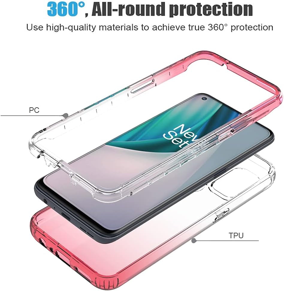 Bohefo Clear Case Compatible with Oneplus Nord N10 5G, Oneplus N10 Case for Girls Women, Cute Crystal TPU Bumper Shockproof Protective Phone Case Cover for Oneplus Nord N10 5G (Red)  Bohefo   