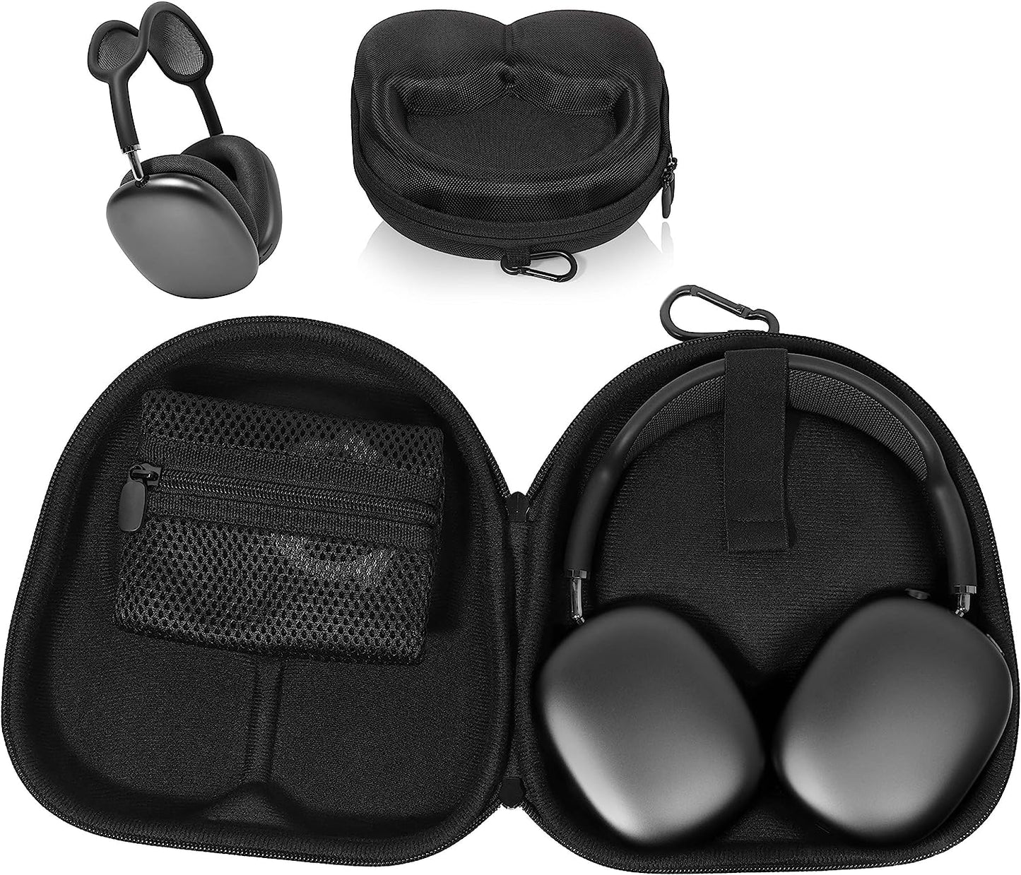 Alltravel Case for New Apple Airpods Max, Customized Shaping Exact Holding of the Holding, Mesh Pocket for Charger Cable, Easy to Go Carabiner  Alltravel   