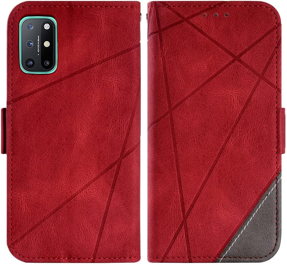 Compatible with Oneplus 8T Oneplus8T plus 9R 5G Wallet Case and Tempered Glass Screen Protector Flip Cover Card Holder Phone Cases for One Plus8T5G on 1 plus 8Tplus 1Plus 8T+ One+ 1+ 1+8T Pro G5 Red  Asuwish   