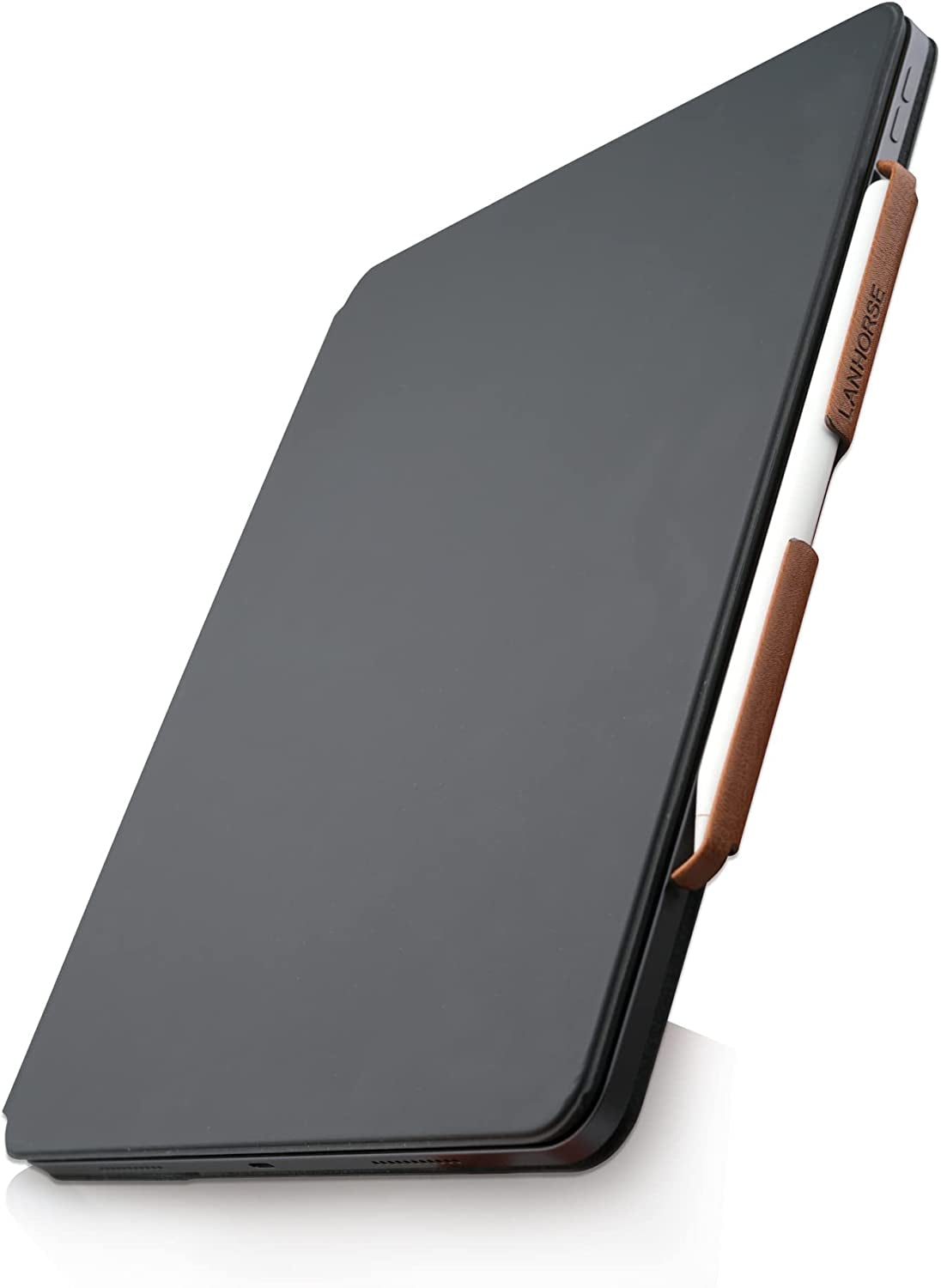 Lanhorse Air Pencil Holder Compatible for Apple Pencil 2Nd Gen, Handmade with Leather, to Be Used for Magic Keyboard, Smart Keyboard Folio, Smart Folio. (Black)  lanhorse Brown for Apple Pencil 2nd Gen 