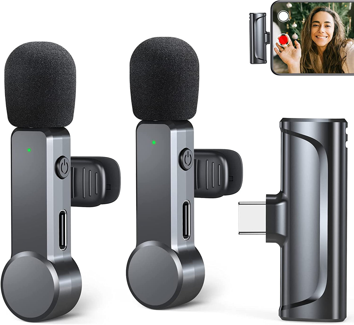 Qiningxia 3.5Mm Mini Clip-On Lavalier Microphone Recording Microphone for Mobile Phone, Black  Qiningxia   