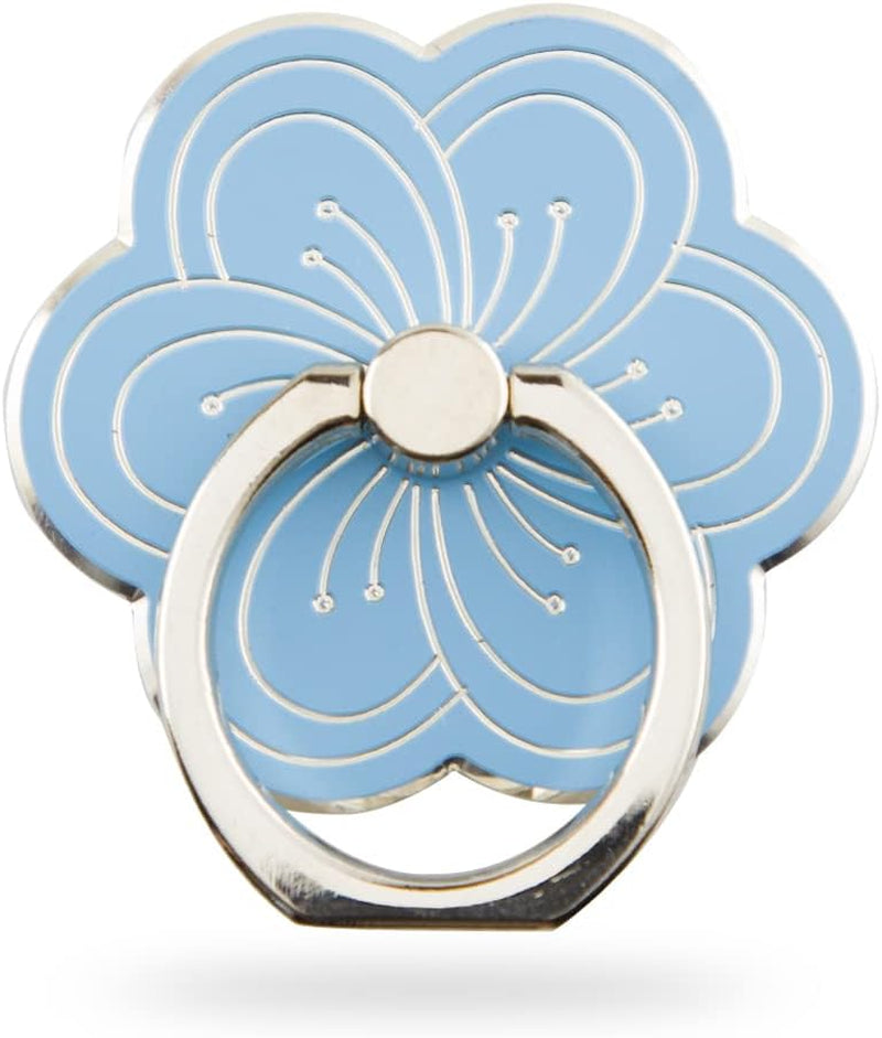 Flower Cell Phone Ring Holder, Zinc Alloy Metal Phone Back Ring Grip for Finger (White)  SUNURS Blue  
