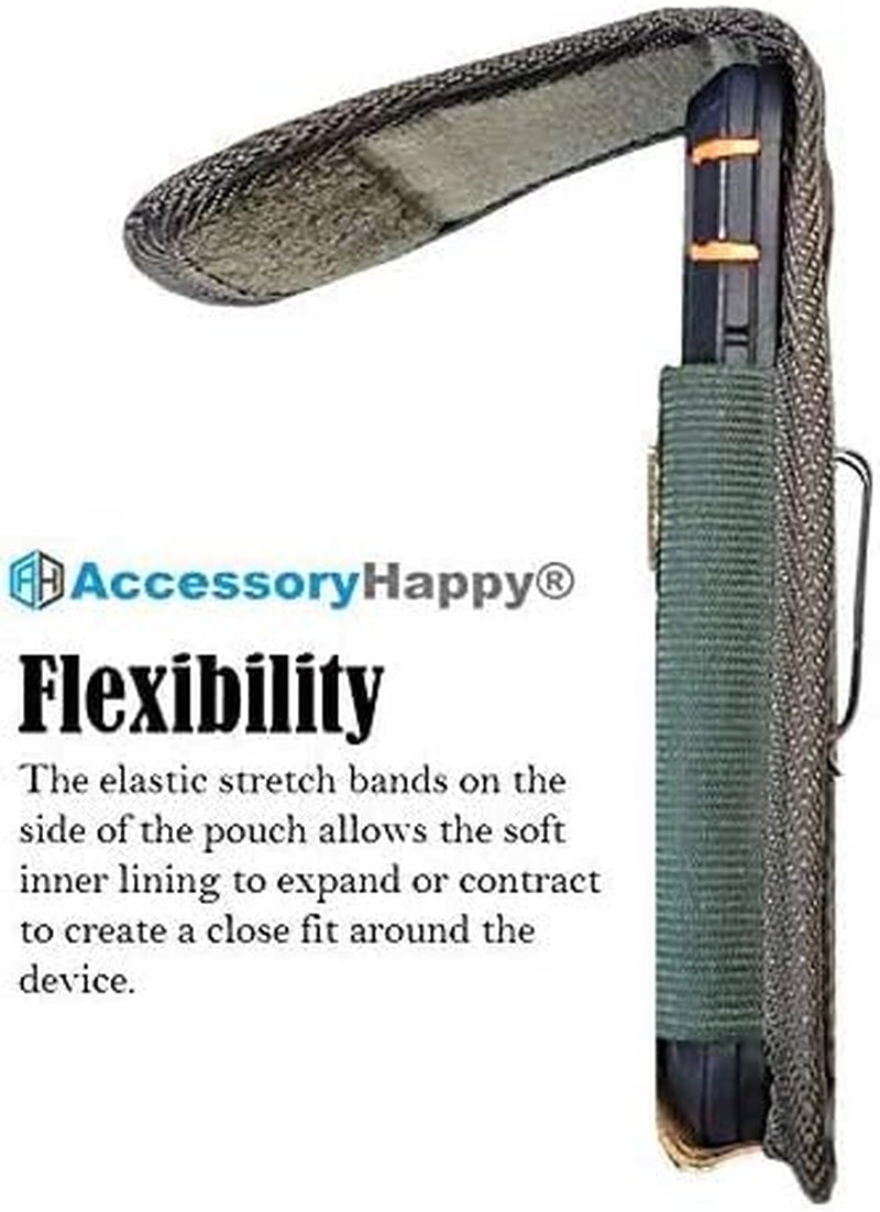 AH Hunting Tree CAMO Nylon Phone Holster W/Belt Loop, for Android Moto Iphone 11 Pro Max XS Max Iphone 8 Plus,6S+ 6 Plus, Oneplus 6T Pouch Holster Holder Bag Waist Carrying Fits Thick Case (Large)  AccessoryHappy   