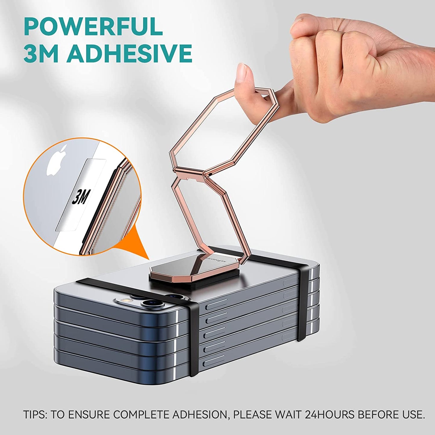 MINDSKY Detachable Phone Ring Holder Removable for Wireless Charging- Cell Phone Ring Grip Finger Holder Stand Compatible with Iphone Smartphones  Mindsky   