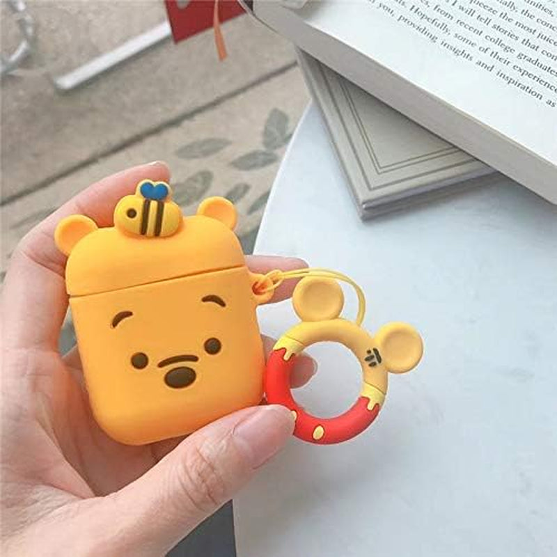 ZAHIUS Silicone Case Funny Cover Compatible for Apple Airpods 1&2[3D Cartoon Pattern][Designed for Kids Girl and Boys](Winnie)  ZAHIUS Direct   