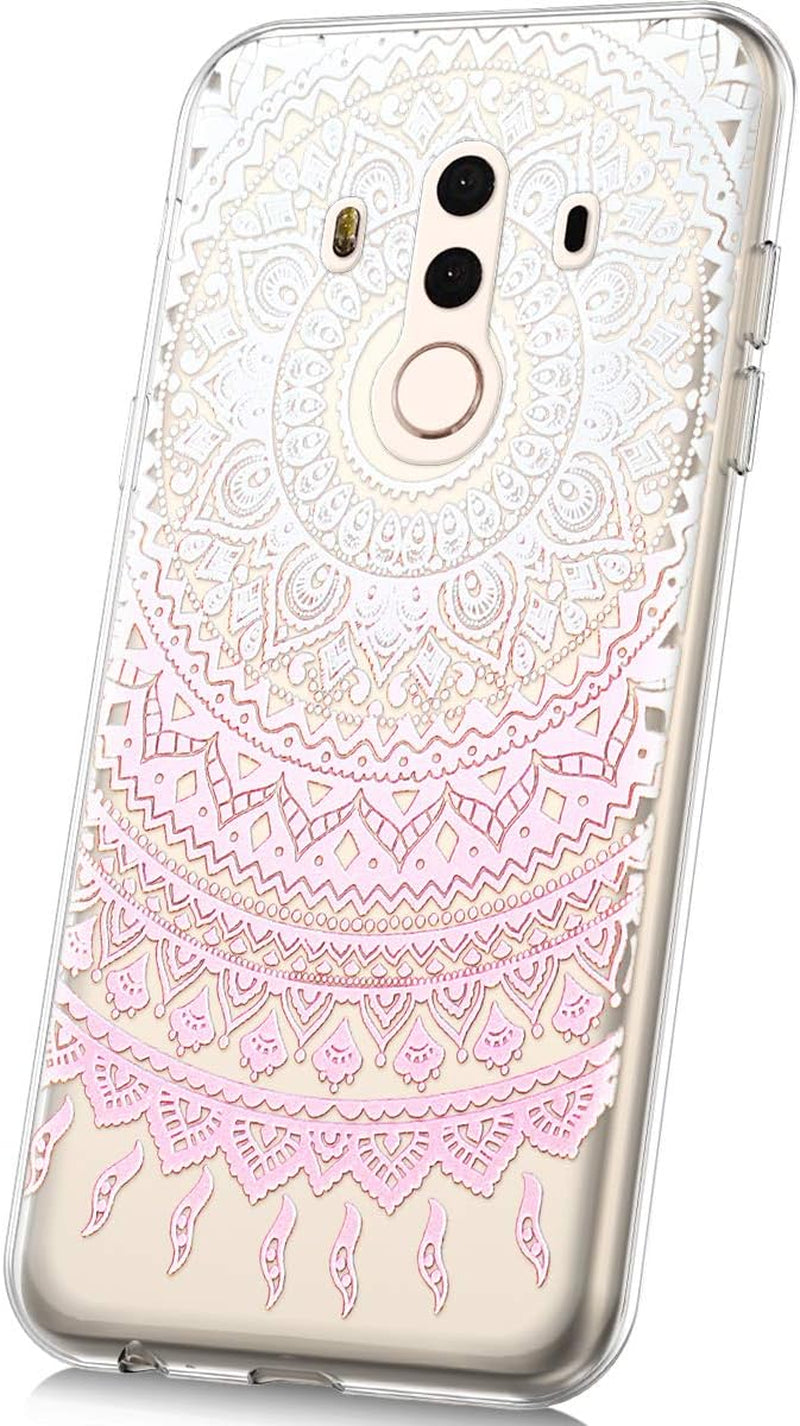 PHEZEN Case for Huawei Mate 10 Pro Case,Cute Art Design Soft Flexible Crystal Clear TPU Silicone Rubber Case Ultra Thin Transparent TPU Bumper Cover Phone Case for Huawei Mate 10 Pro,Blue Dreamcatcher  PHEZEN Pink Mandala Flower  