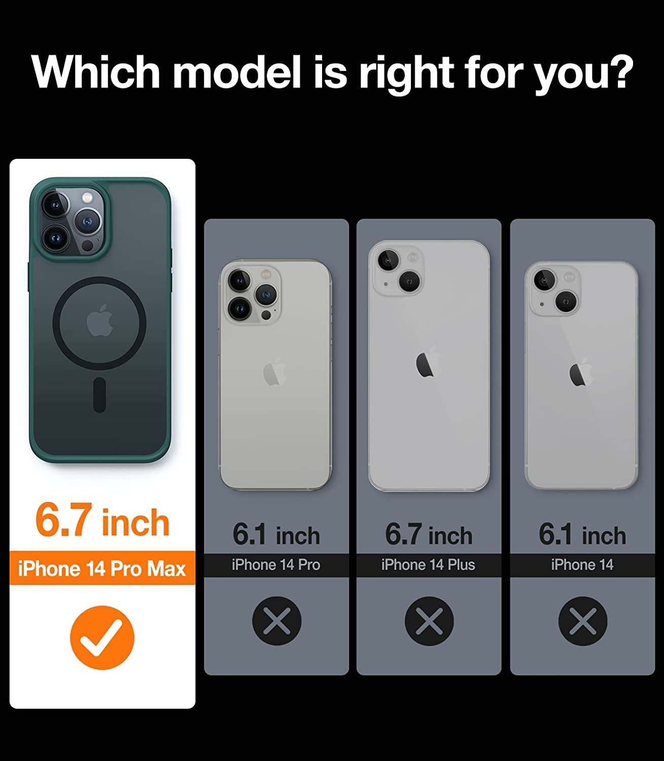 TORRAS Magnetic Designed for Iphone 14 Pro Case, Military Grade Drop Tested, Compatible with Magsafe, Slim Protective Matte Silicone for Iphone 14 Pro Phone Case, 6.1", Translucent Back/Green Edge  TORRAS   