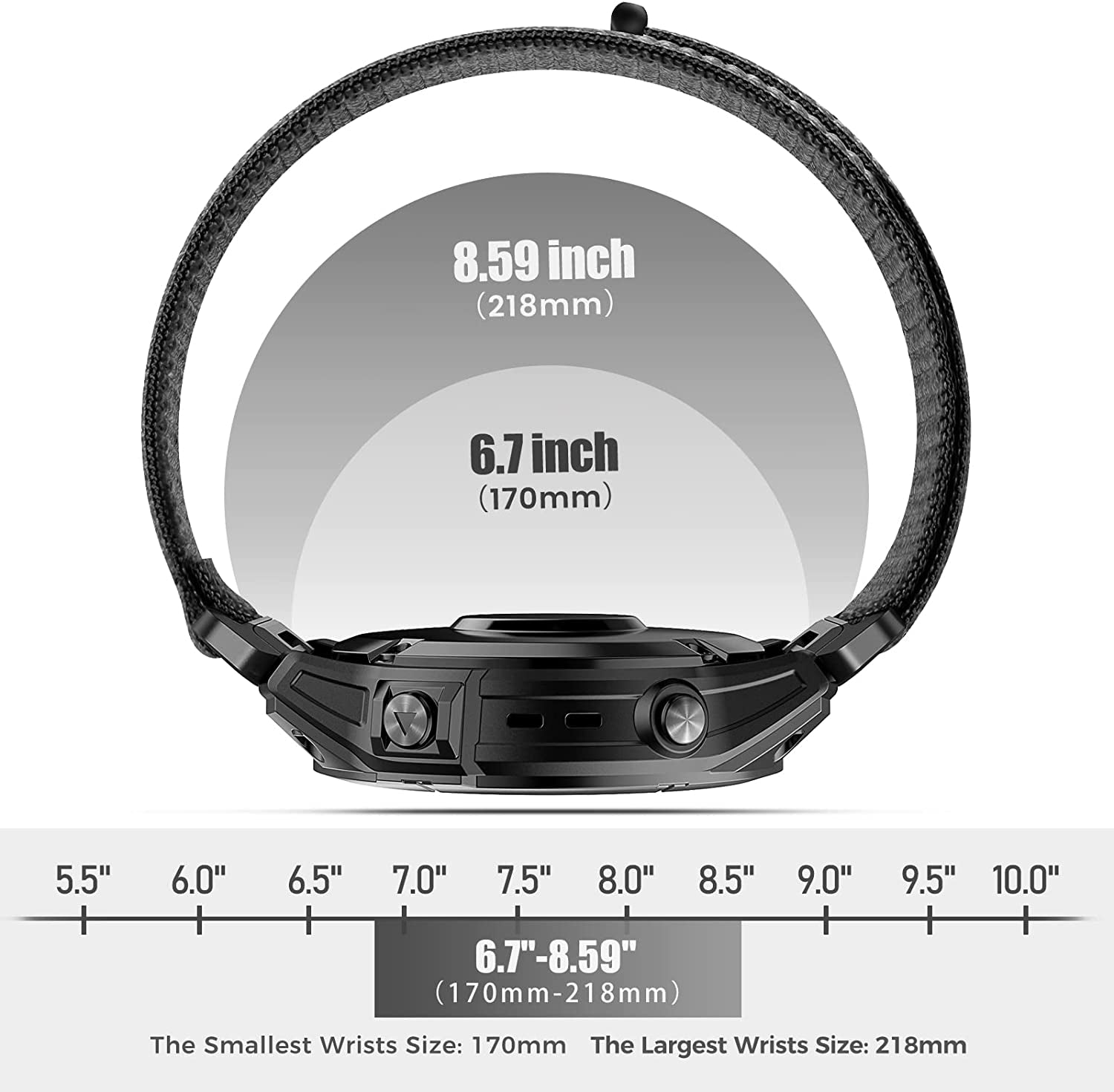 CUZOW Compatible with Garmin Fenix 7X/6X/6X Pro/5X/5X Plus, 26Mm Nylon Velcro Quick Easy Fit Watch Band Breathable Adjustable Strap Replacement for Garmin Descent MK1/D2 Delta PX/D2 Charlie  CUZOW   