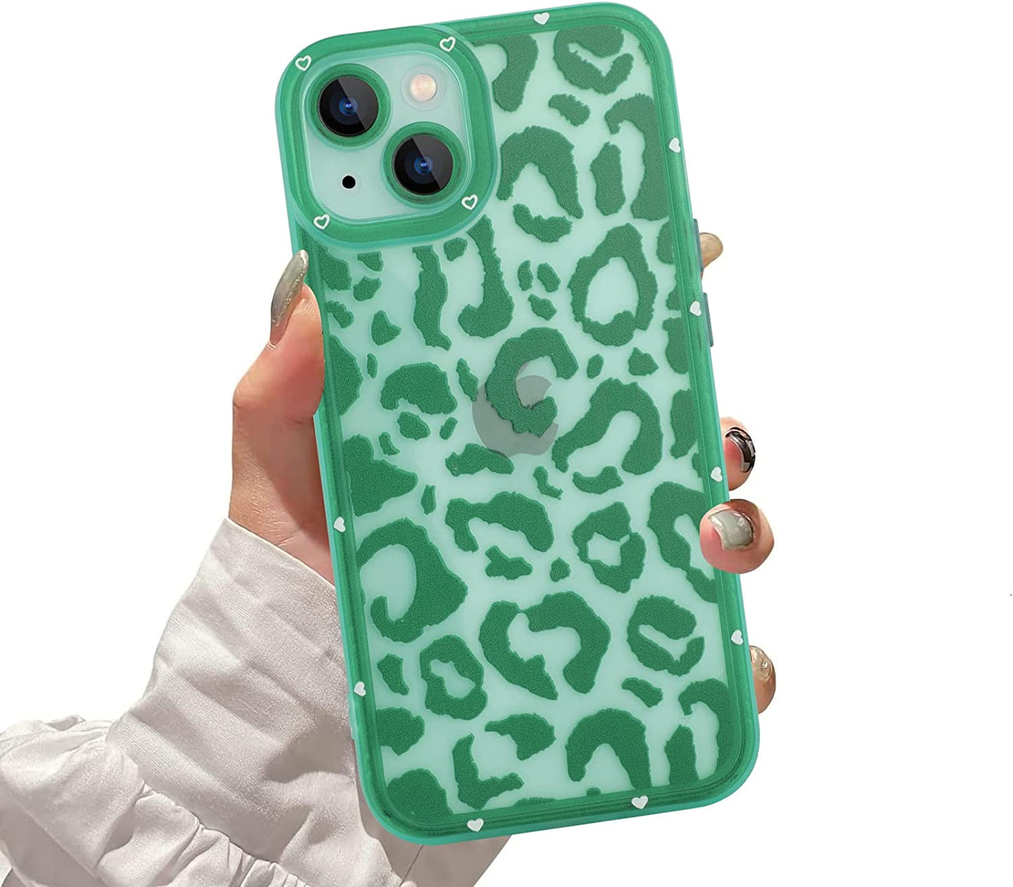 ZIYE for Iphone 13 Case Pink Leopard Pattern Clear Phone Case with Camera Protection,Silicone TPU Phone Protective Cover Cheetah Design Cases Compatible with Iphone 13 6.1 Inch  ZIYE Green  