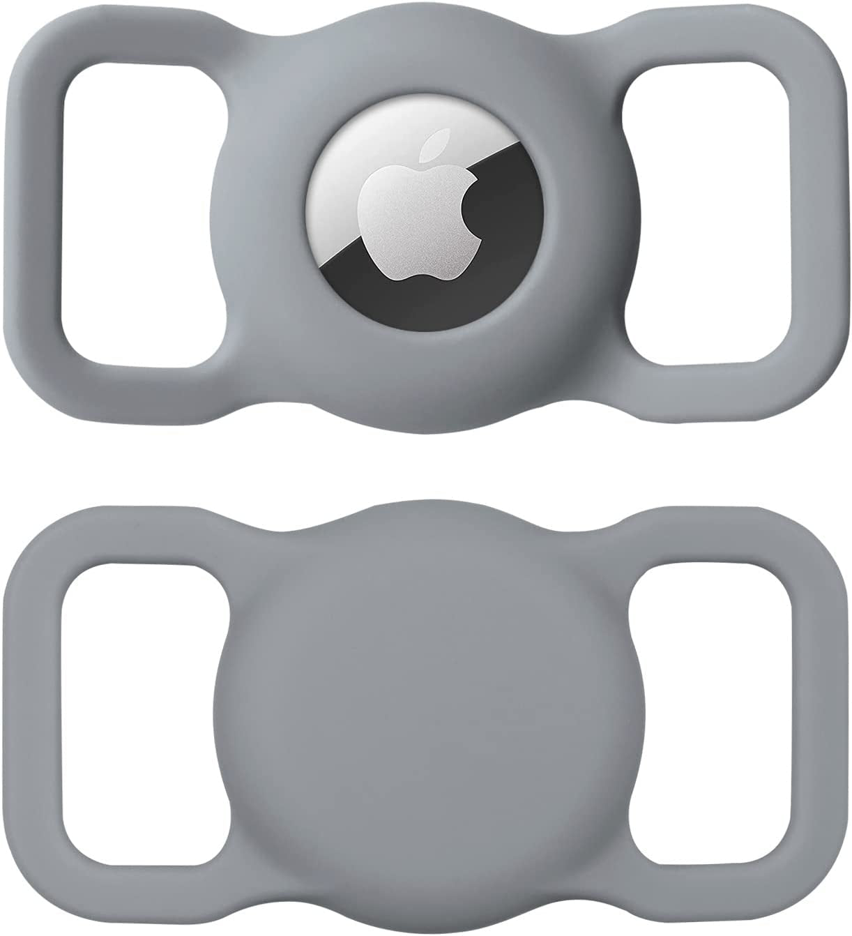 MOOGROU Dog Collar with Airtag Holder,Quick-Release Metal Buckle Heavy Duty Pet Collar for Small Medium Large Dogs,Premium Adjustable Nylon Airtag Dog Collar with Soft Neoprene Padded Comfy Brown 1.2"  MOOGROU Gray:1PACK Airtag Holder Size 1-Width 1" 