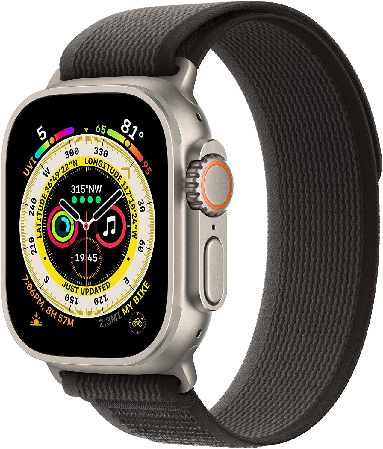 Apple Watch Band - Trail Loop (49Mm) - Black/Gray - M/L  Apple   