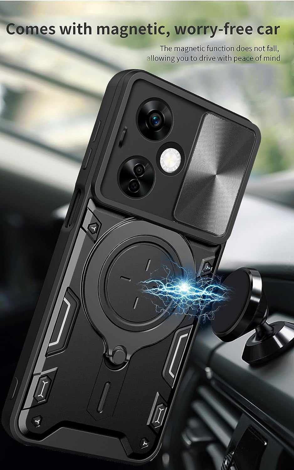 Guzhthi for Oneplus Nord N30 5G Case: Cell Phone Back Cover with Screen Protector [Lens Cap Sparkle] - Black  Guzhthi   