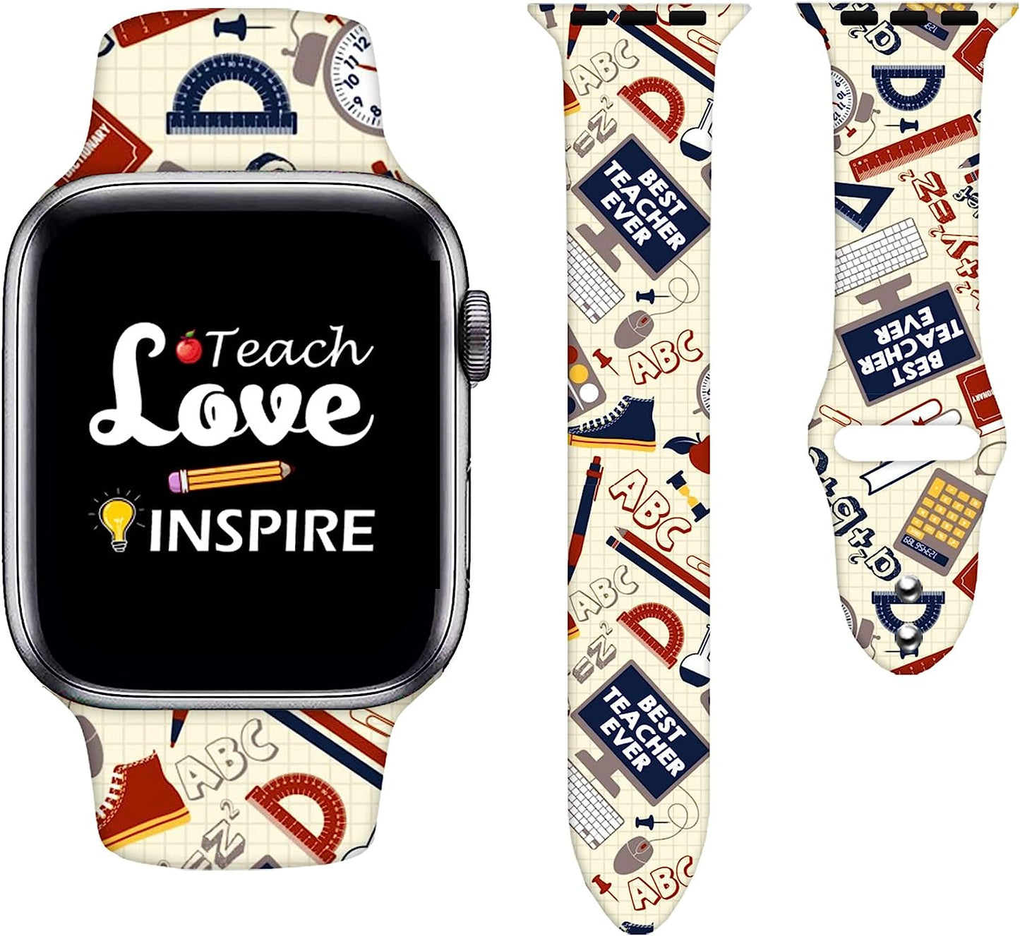 Watch Bands Compatible Apple Watch for Women Men, Adjustable Smart Watch Band Soft Silicone Wristbands Replacment Strap for Watch Series 7 6 5 4 3 2 1  KASDBY Teachers day 0 38mm/40mm/41mm 