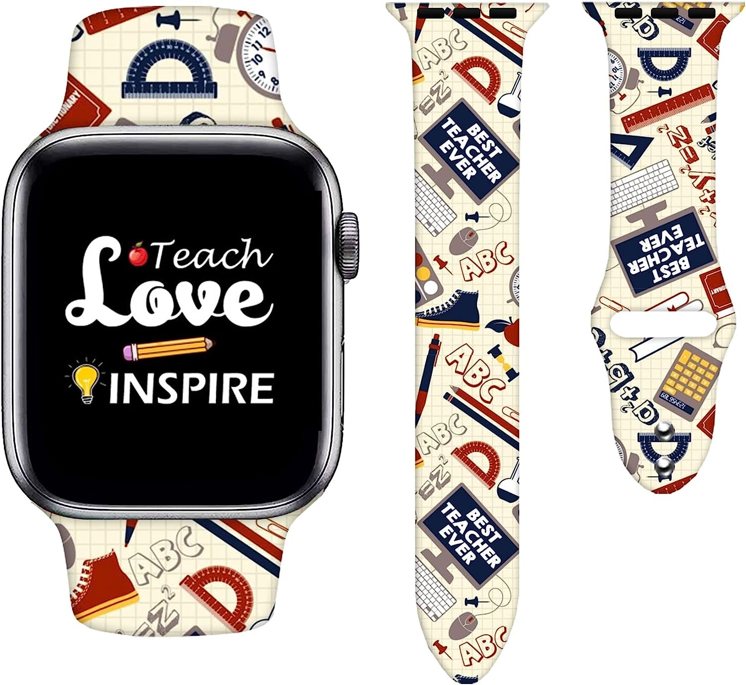 Watch Bands Compatible Apple Watch for Women Men, Adjustable Smart Watch Band Soft Silicone Wristbands Replacment Strap for Watch Series 7 6 5 4 3 2 1  KASDBY Teachers day 0 38mm/40mm/41mm 