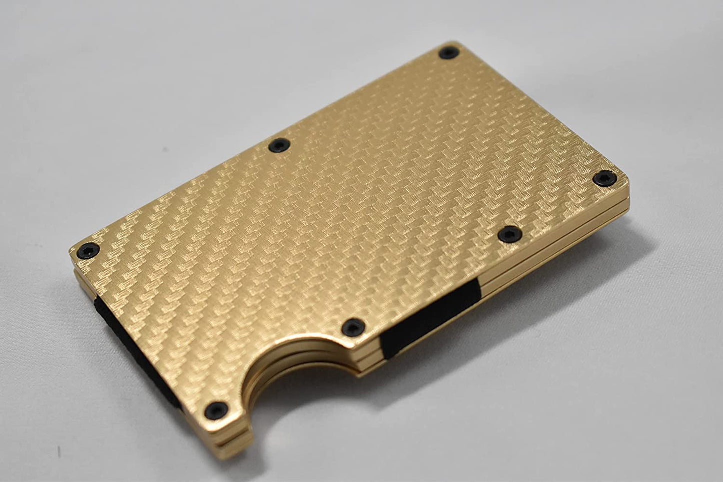 Aluminum Minimalist Slim Carbon Fiber Wallet with RFID Blocking (Gold)  Infinite Evolution   