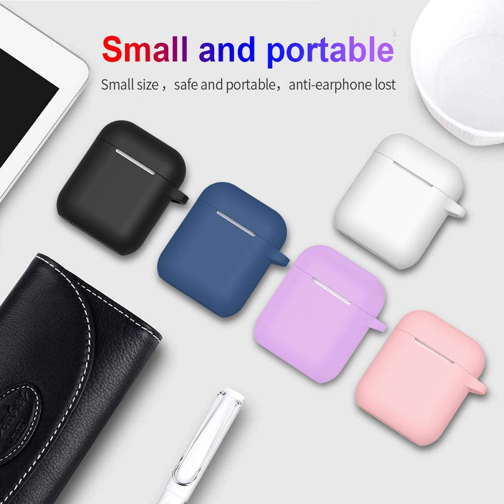 SATLITOG Airpods Case Cover with Secure Lock Keychain, Protective Silicone Cover Compatible with Apple Airpods 2Nd & 1St Charging Case - Light Purple  SATLITOG   