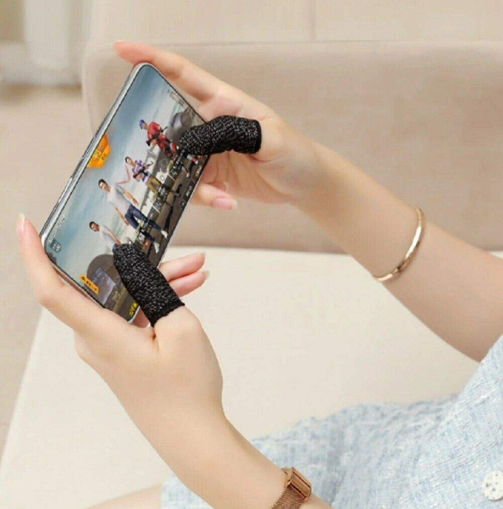 5 Pairs Screen Gaming Finger Sleeve Game Controller Mobile Sweatproof Gloves for Touchscreen Smartphone Games Pubg/Knives Out/Rules of Survival - Cell Phone Gaming Finger Sleeves  Gabhead   