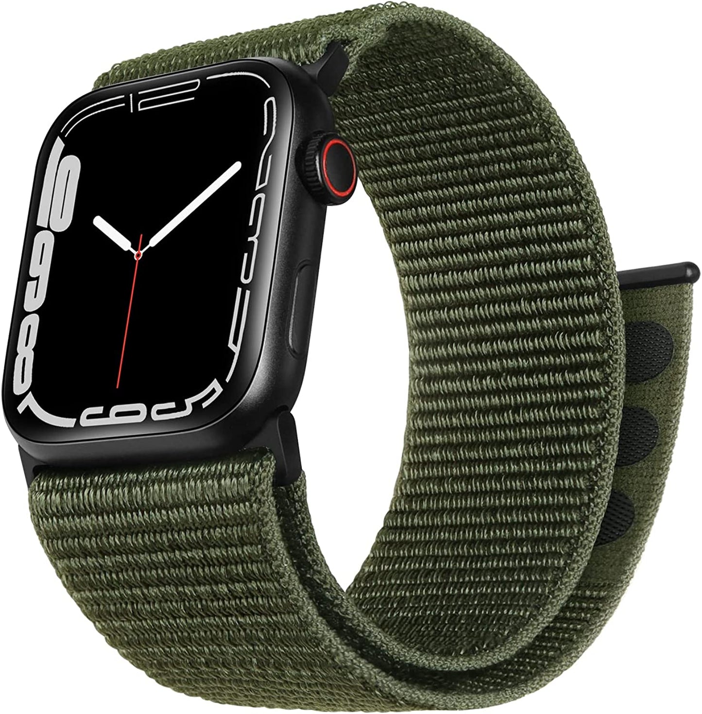 ZRDESIGN Ultra Wide Black Nylon Watch Band Compatible with Apple Watch 38Mm 40Mm 41Mm 42Mm 44Mm 45Mm 49Mm, Adjustable Sport Loop for Iwatch Series 8 7 6 5 4 3 2 1 SE  ZRDESIGN Green 38mm/40mm/41mm 