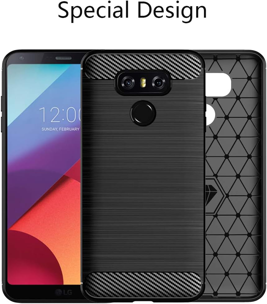 DONGDEAR Compatible for LG G6 Case LG G6 plus Phone Case,Slim Thin Flexible TPU Scratch Resistant Rubber Soft Skin Silicone Shockproof Carbon Fiber Protective Cases Cover for LG G6 (Brushed Blue)  DONGDEAR   
