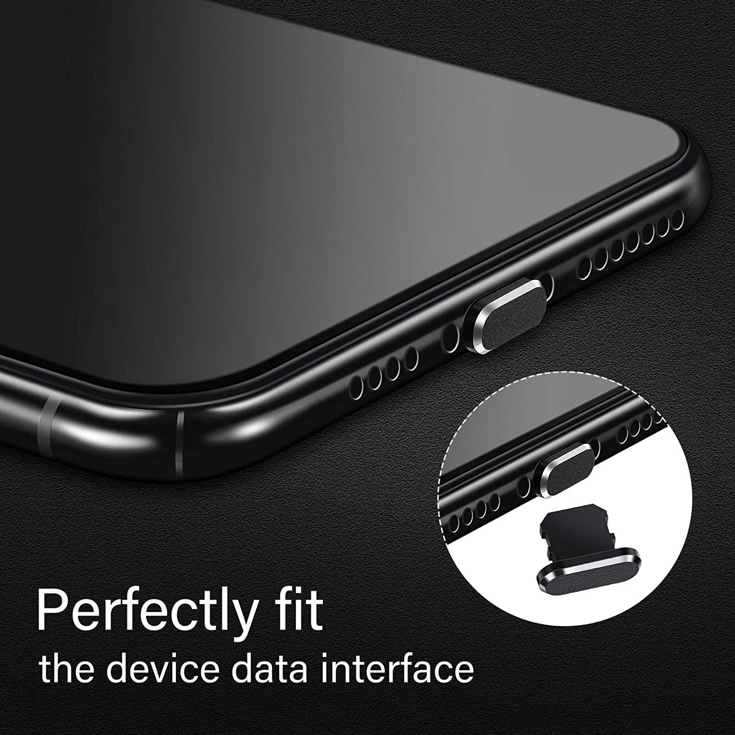 4 Pieces anti Dust Plugs Compatible with Iphone 11, Iphone 12 Protects Charging Dust Cover Compatible with Iphone 11, 12, Pro, Max/X/Xs/Xr, 7, 8 Plus, Ipad Mini/Air (Black)  Weewooday   