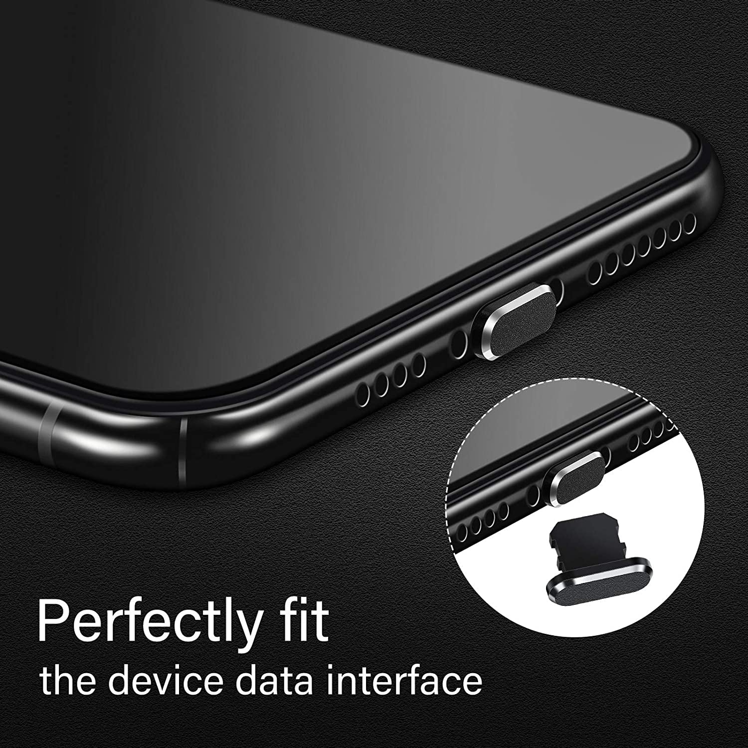 4 Pieces anti Dust Plugs Compatible with Iphone 11, Iphone 12 Protects Charging Dust Cover Compatible with Iphone 11, 12, Pro, Max/X/Xs/Xr, 7, 8 Plus, Ipad Mini/Air (Black)  Weewooday   