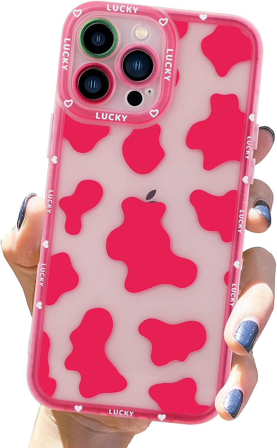 ZIYE Cow Print for Iphone 13 Pro Case,Iphone 13 Pro Cow Pattern Protective Phone Case with Full Body Soft Tpu+Camera Protection Anti-Scratch Cover for Iphone 13 Pro 6.1 Inch (Pink)  ZIYE   