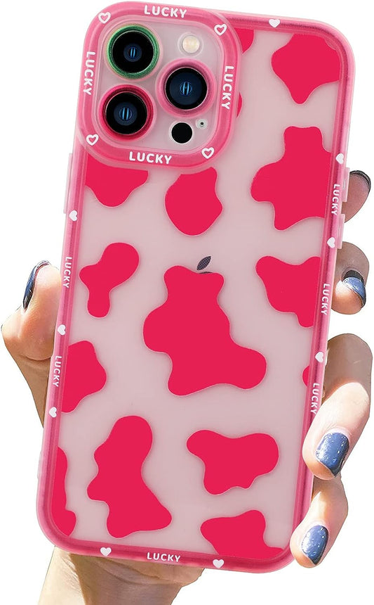 ZIYE Cow Print for Iphone 13 Pro Case,Iphone 13 Pro Cow Pattern Protective Phone Case with Full Body Soft Tpu+Camera Protection Anti-Scratch Cover for Iphone 13 Pro 6.1 Inch (Pink)  ZIYE   
